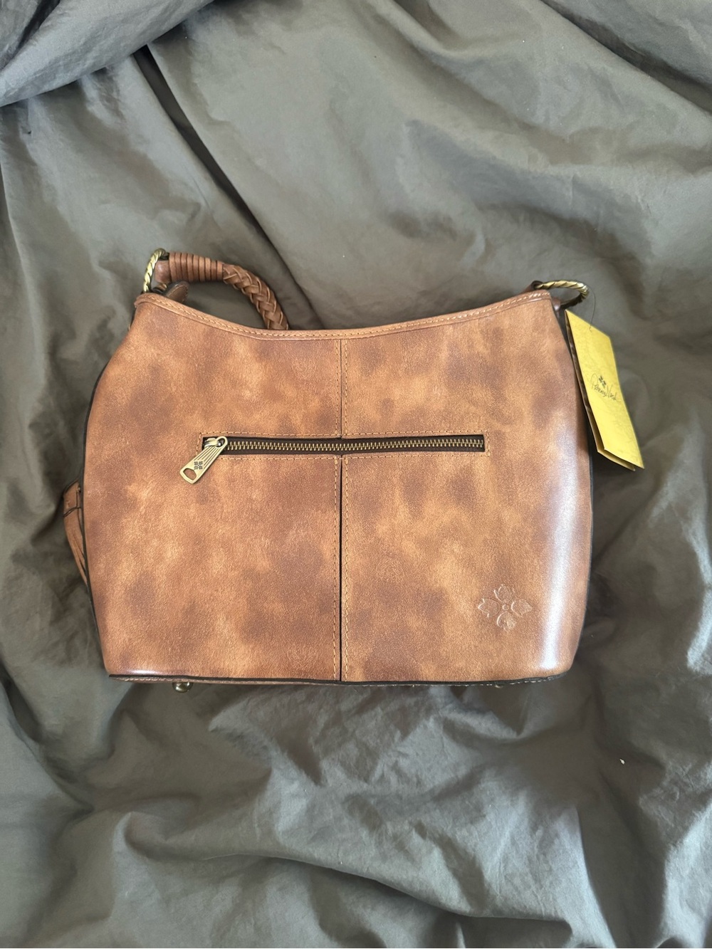 Patricia Nash Woven Leather Shoulder Bag in Tan - Picture 2 of 3